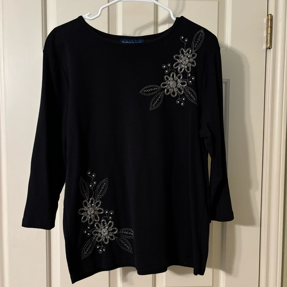Karen Scott Decorative Blouse
